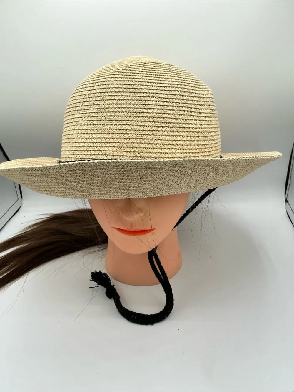 FURTALK wide brim sun hat tightly woven paper straw, offers UPF 50+ size L